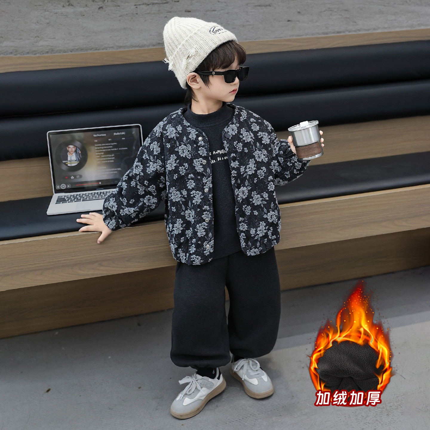 男童秋冬装三件套2025冬季新款儿童加绒卫衣套装宝宝夹棉加厚外套,童装/婴儿装/亲子装,套装,淘宝优惠券,粉丝福利购,淘宝优惠卷