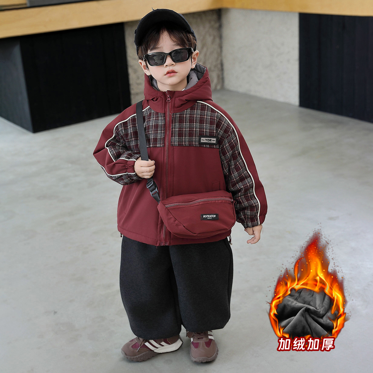 男童棉服冬季2025新款酷帅男孩