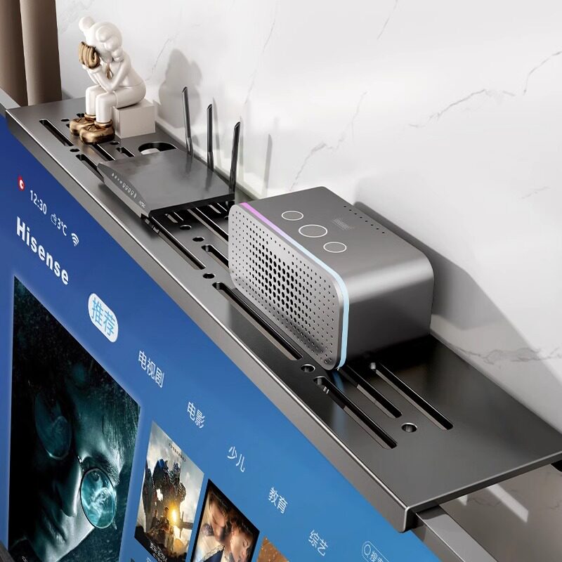 电视机顶盒置物架免打孔壁挂收纳架放无线WiFi路由器隐形托架支架