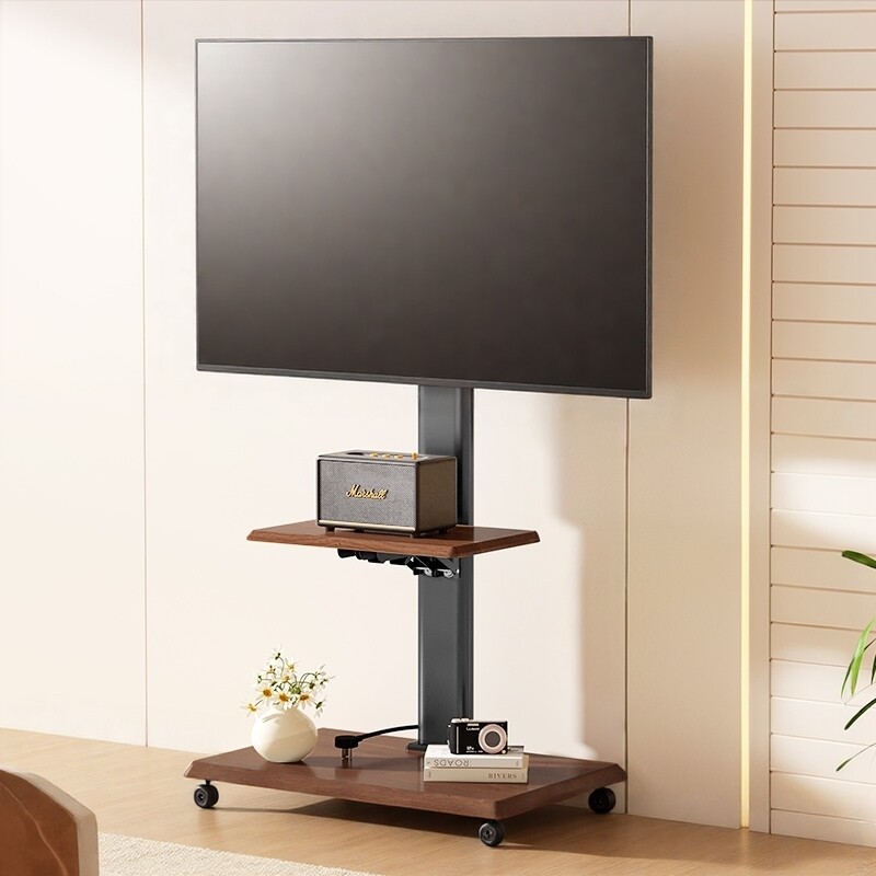 贝石电视机落地支架可移动升降推车升降挂架5565英寸旋转带轮通用