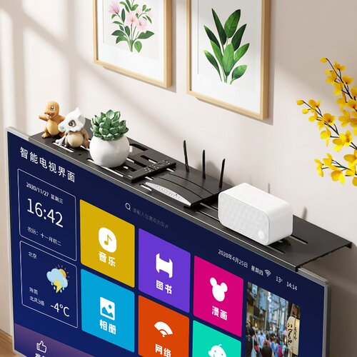 贝石免打孔冷轧钢电视置物架