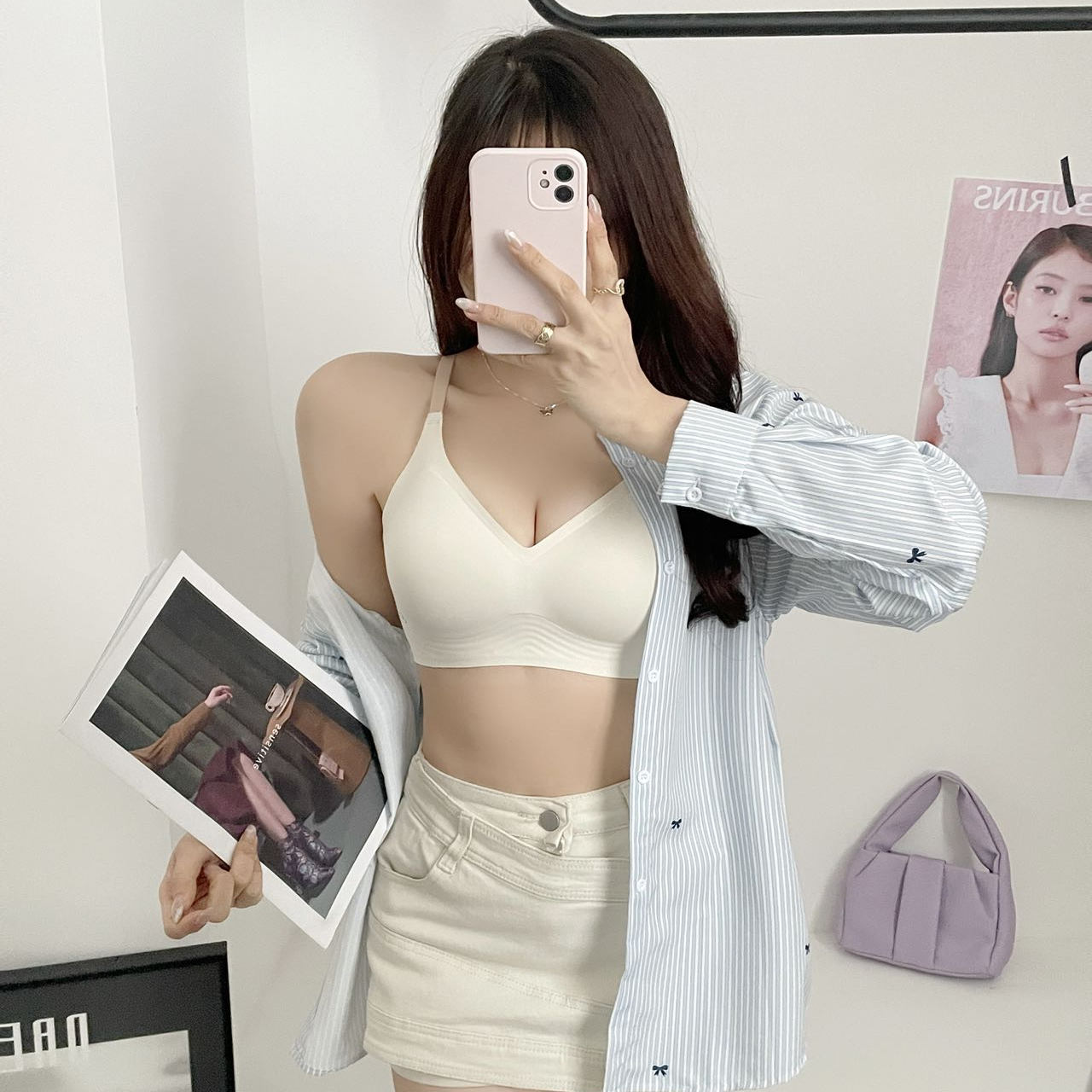 无痕无钢圈软支撑防下垂隐形文胸