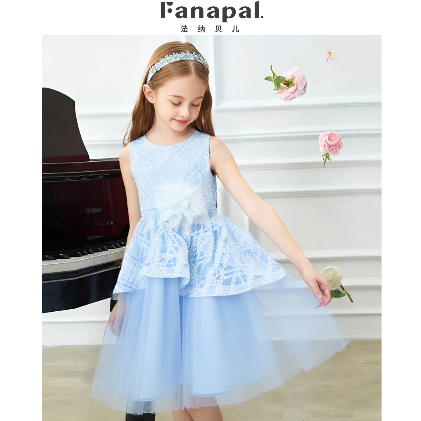 fanapal女童演出公主礼服连衣裙图片