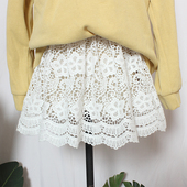 白色毛衣小屁帘神器叠穿遮屁股打底裙秋冬蕾丝花边短裙假下摆韩版