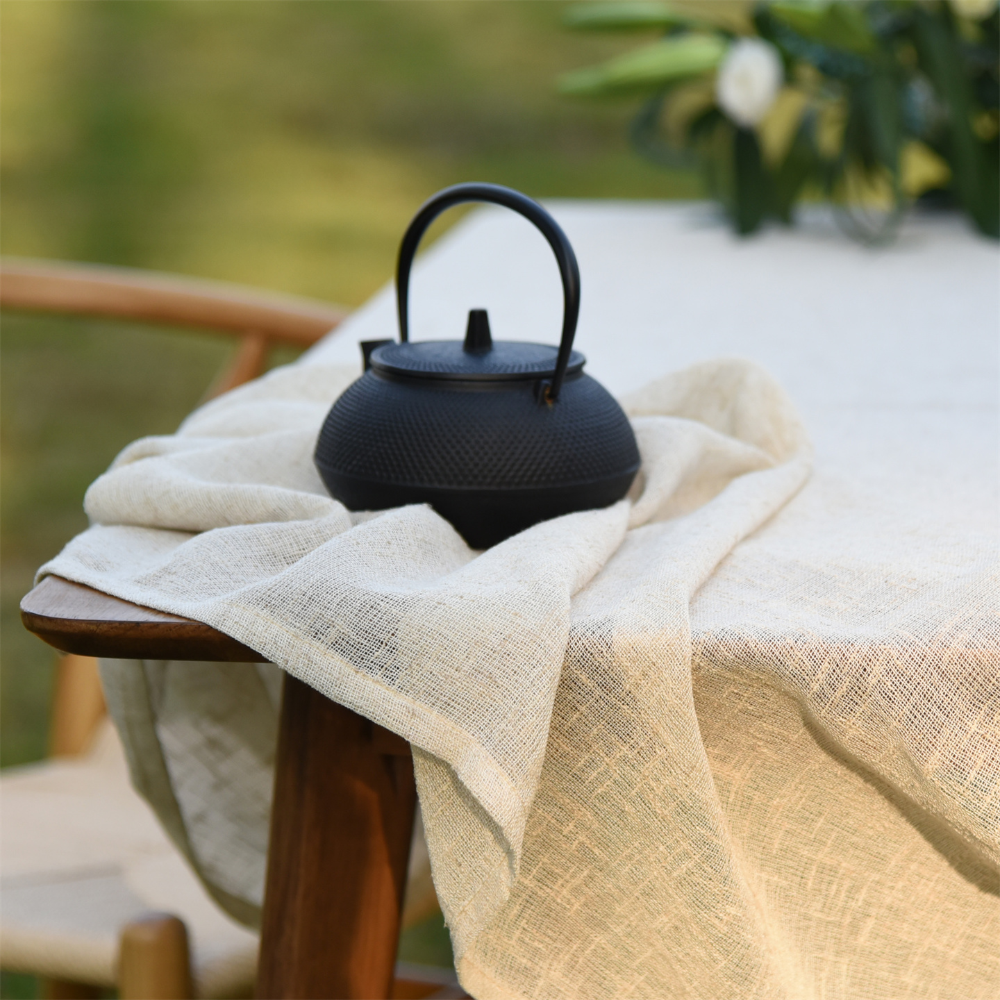 古典棉麻纯亚麻餐桌布 中式日系茶桌禅意素色台布艺茶道茶艺表演