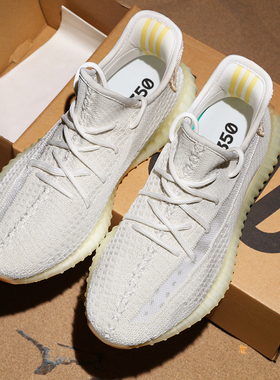 柏宜椰子鞋350男女同款白黄小雏菊真爆软底跑步鞋休闲时尚运动鞋