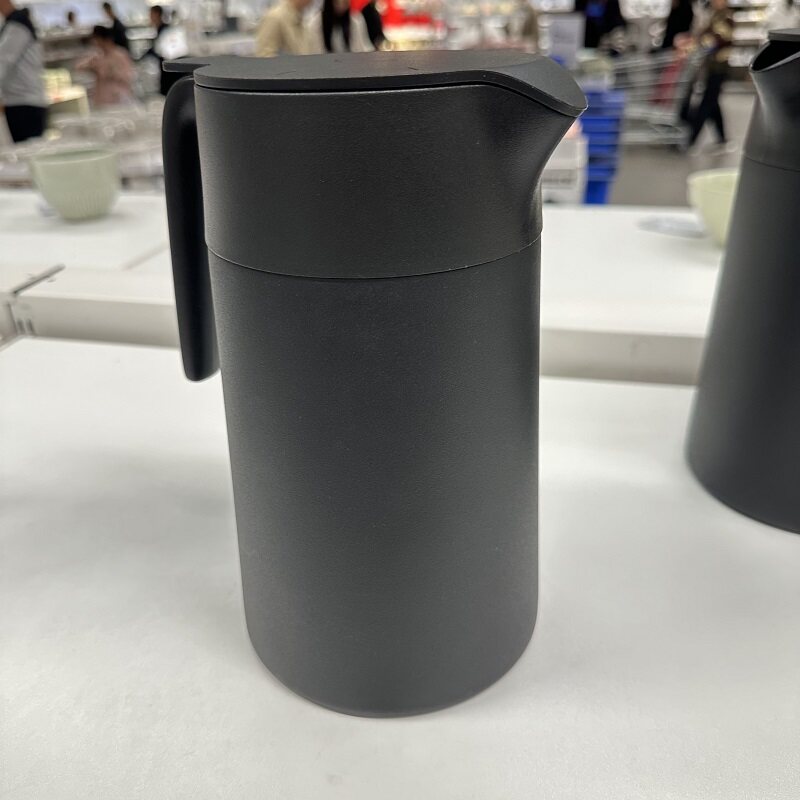 IKEA宜家昂德拉塔保温瓶黑色1.2公升大容量不锈钢保温胆水壶正品