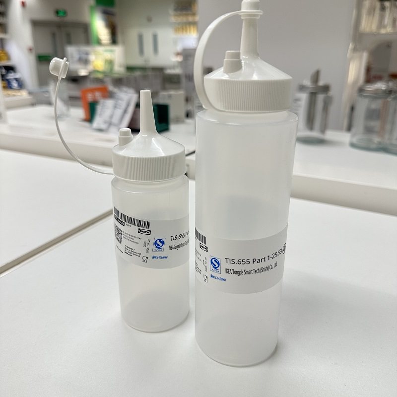 IKEA宜家格里绨德挤瓶白色透明330ml厨房油瓶醋瓶酱油瓶番茄酱瓶