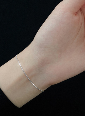 S925纯银极细蛇骨链手链女 网红简约轻奢蛇骨素链百搭叠戴手饰