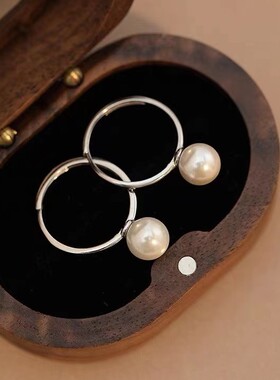 s925纯银几何指环开口可调节珍珠戒指女厂家银饰品一件批发代发