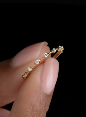 卓之凡珠宝925银镀金极简风欧美ins款轻奢条戒戒指环可叠戴搭配款