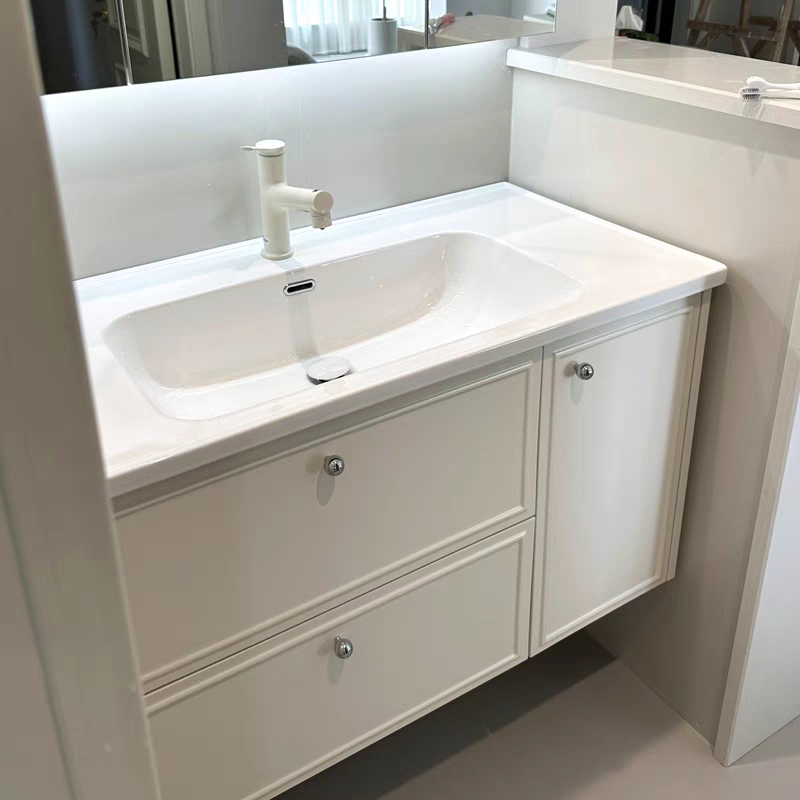 轻法式奶油风橡木烤漆浴室柜组合陶瓷一体盆洗漱台卫生间洗手盆柜,家装主材,浴室柜组合,淘宝优惠券,粉丝福利购,淘宝优惠卷