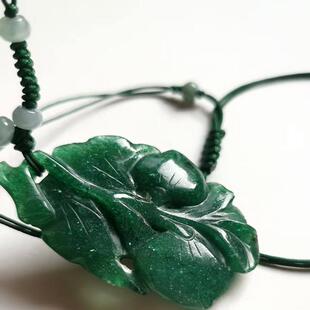 创汇期天然绿东陵玉福寿双全翡翠珠项链复古宫廷国风优芝设计