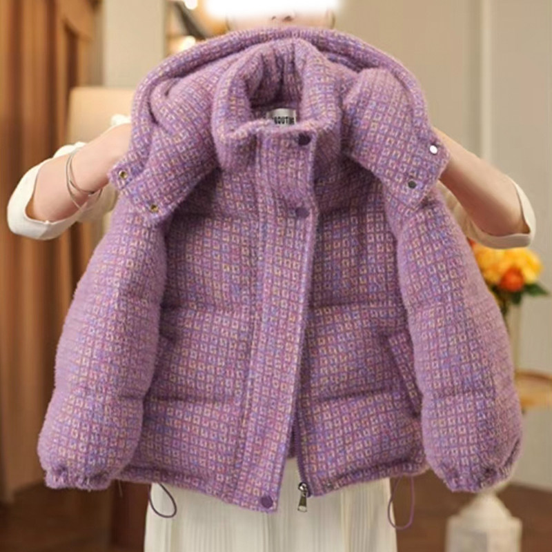 女童棉服冬季2026新款洋气儿童时髦网红连帽格子棉衣女孩冬装外套,童装/婴儿装/亲子装,棉袄/棉服,淘宝优惠券,粉丝福利购,淘宝优惠卷