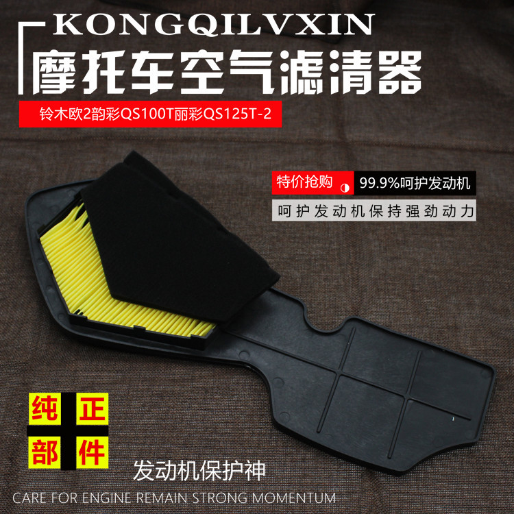 摩托车配件 欧2 韵彩 QS100T 丽彩 QS125T-2 空气滤芯 滤清器