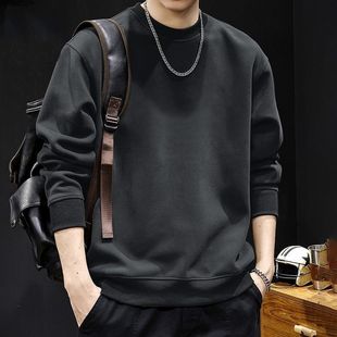 420G重磅加绒圆领卫衣男女同款 潮 百搭上衣秋冬加厚宽松保暖打底衫