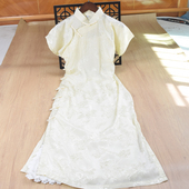 全开襟长款 旗袍新中式 年轻款 古法一片式 短袖 春夏平裁两件套含衬裙