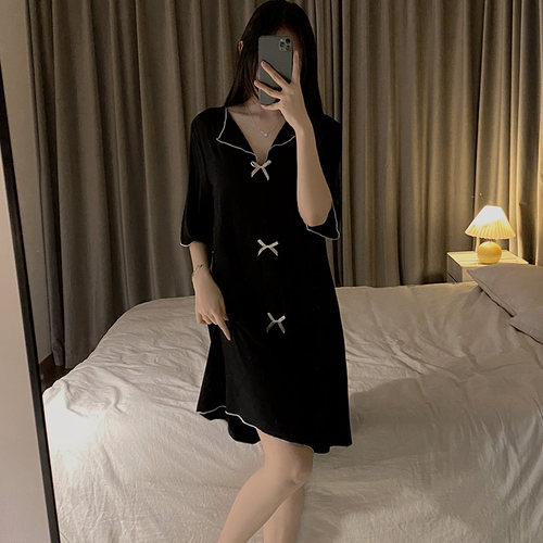 睡裙夏季女莫代尔性感纯欲风睡衣