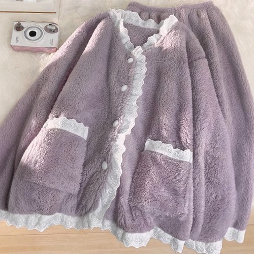 珊瑚绒睡秋冬季女款加绒加厚毛绒