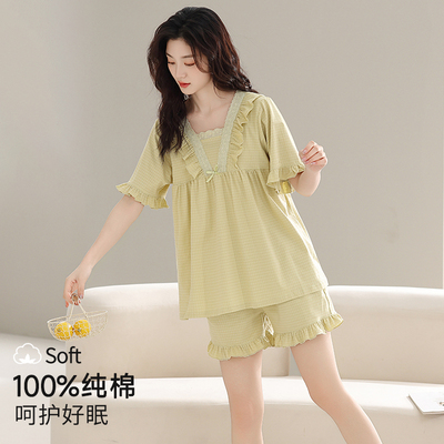 睡衣女款2025新款夏季纯棉布料