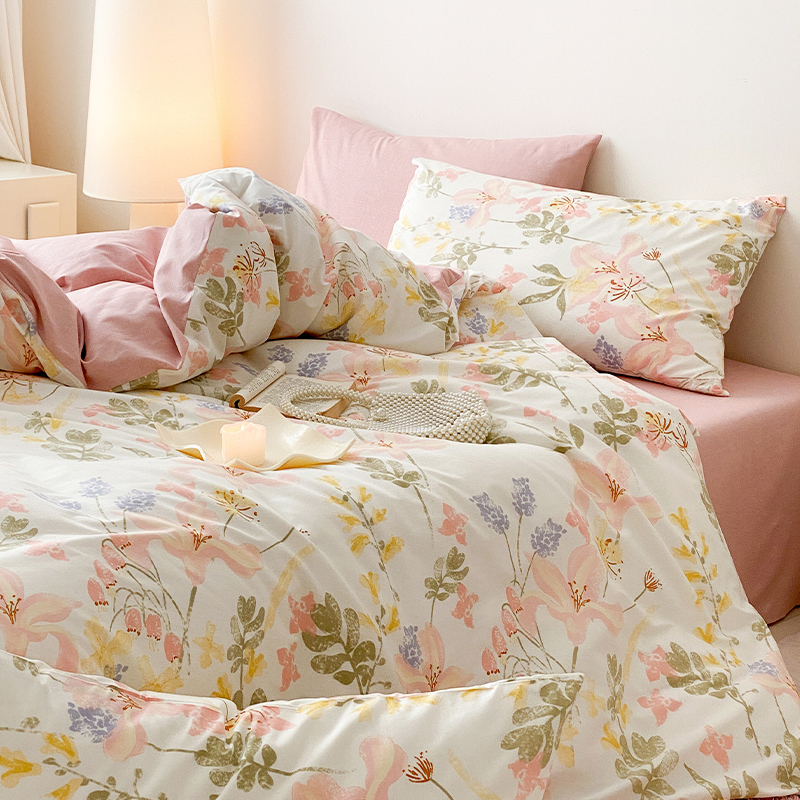 纯棉床单三件套寝室被套网红北欧风1.2米单人床学生宿舍床上用品