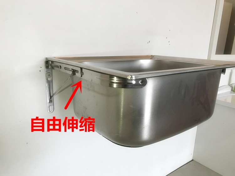 不锈钢水槽三角架可伸缩 洗菜盆固定支架托架 加厚加粗挂墙支架子