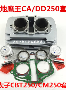 适用大地鹰王DD250E本金太子CA250套缸 CBT250双缸233cm3 缸套