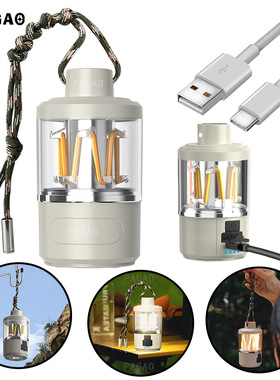 手提氛围灯 钨丝灯泡 纯暖黄光 气氛马灯暖色 RGB C端充电接口