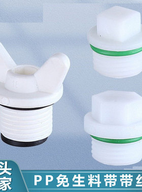 PPR丝堵外牙内牙堵头管帽4分6分1寸水管接头带皮垫圈塑料配件批发