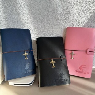 东航南航海航小飞机笔记本航空简约飞行记事本加厚皮质复古日记本