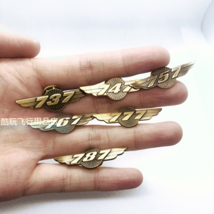 美国波音正品BOEING737 787民航机组飞行员乘务员金翅膀飞行徽章