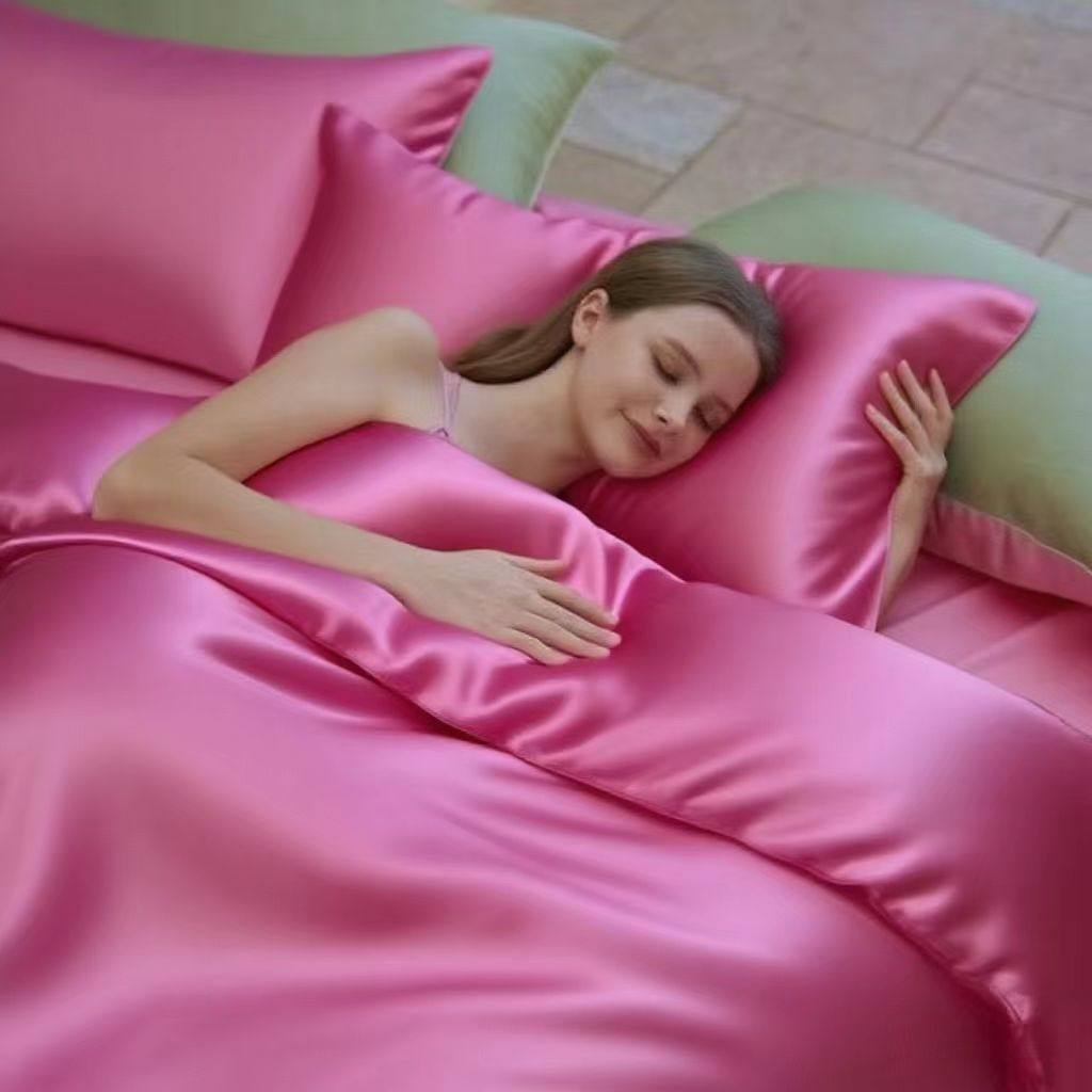 a类夏季粉色水洗真丝被套单件可定制冰丝被罩180x200x230凉感被单,床上用品,被套,淘宝优惠券,粉丝福利购,淘宝优惠卷