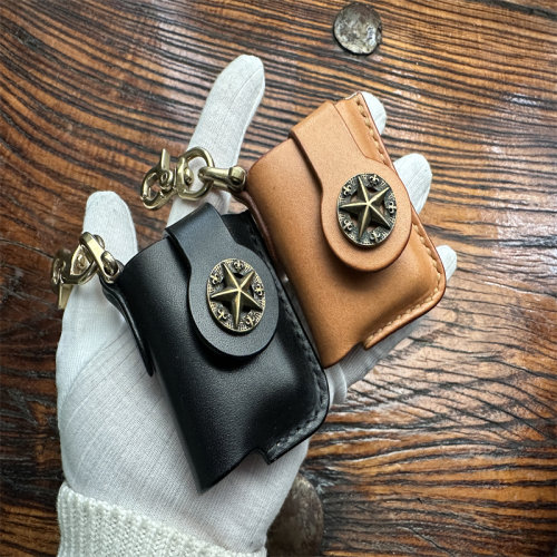 适用标准版芝宝头层牛皮真皮火机保护套纯手工煤油火机包火机皮套
