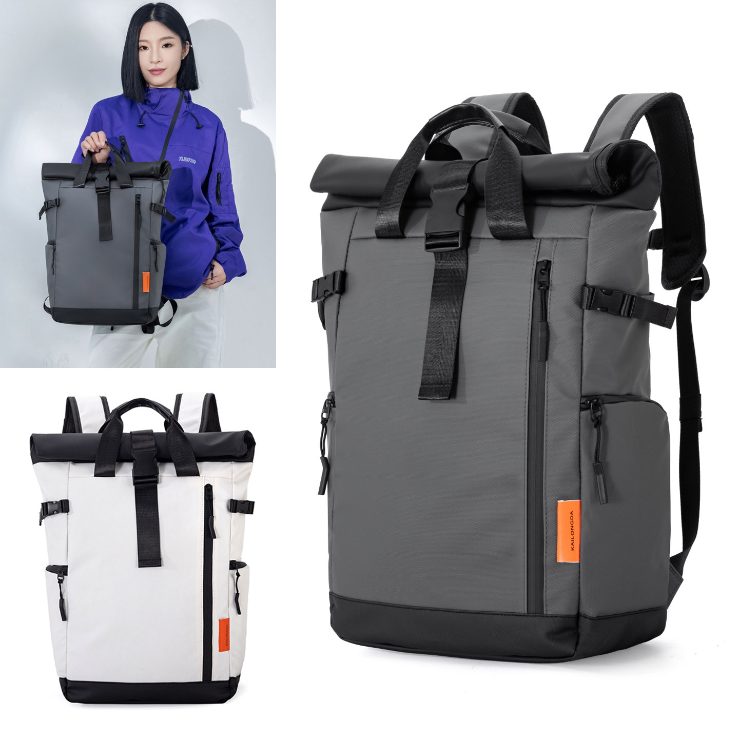 户外双肩包男防水大容量旅行背包青年通勤休闲风女中学生书包运动