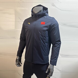 安踏赞助国服24运动羽绒服男连帽轻薄保暖棉服国旗外套中国代表团