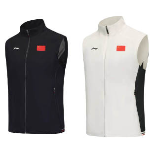 李宁赞助国家队2025运动马甲立领运动坎肩单马甲国旗速干透气训练