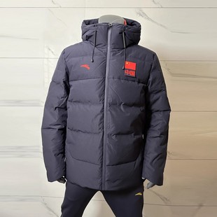 安踏国服短款羽绒服男女连帽加厚保暖运动外套国家队国旗短羽绒服