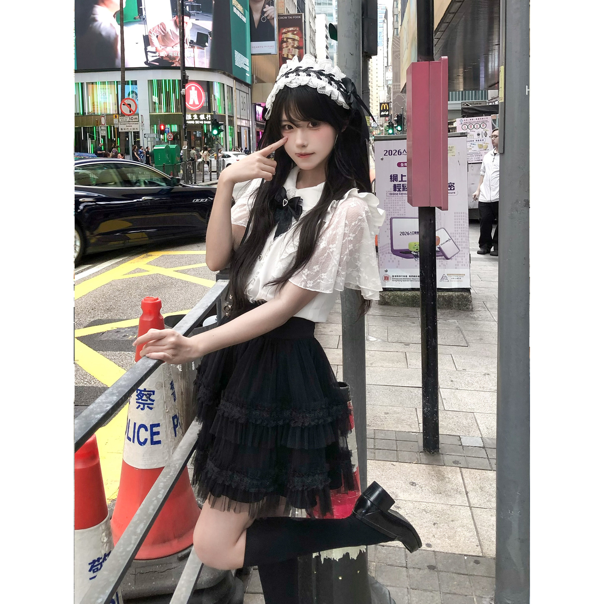 车厘子jk【雪绒兔】原创日系亚文化量产型蕾服显瘦衬衫纱裙套装女图片