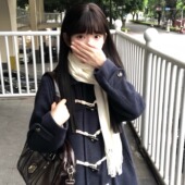 女秋冬季 米白色围巾 日系保暖氛围感仿羊绒舒适不扎皮肤围脖