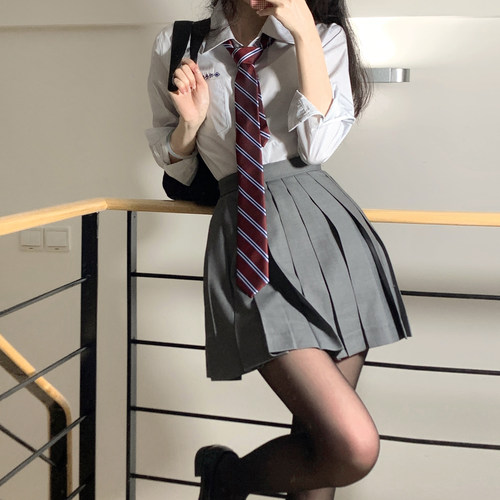 jk车厘子原创条纹灰色学院风制服