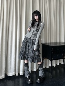 开衫 印花亚萌短款 上衣修身 喇叭袖 T恤女内搭 咖喱人春季 长袖 二次元