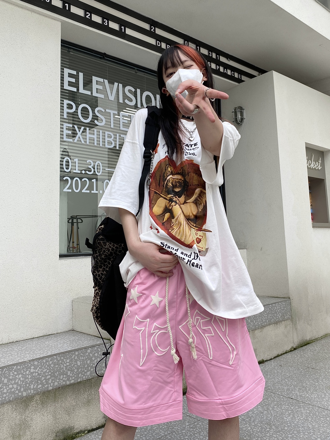 takeoff咖喱人星星发泡印花短裤