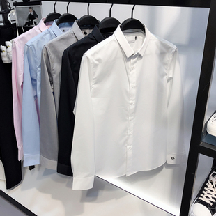 衬衫 2022年商务休闲长袖 新郎伴郎刺绣男衬衣A83861 鸟家男装 多色