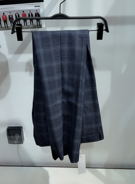 柜价799[G】男装商务格纹西裤男士韩版修身格子羊毛休闲长裤4540G