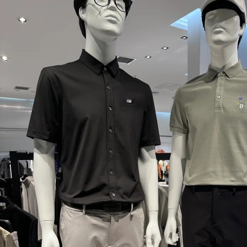 G家男装商务休闲百搭短袖衬衫黑