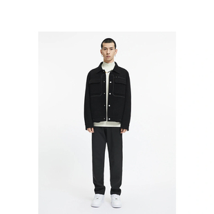 翻领明线工装 柜1699 双面呢夹克男81％羊毛短款 男装 外套1003I