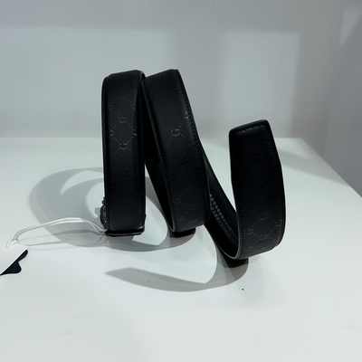 男商务礼盒装黑色自动扣牛皮腰带