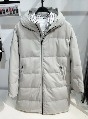 柜2799[高充绒量]G家男装长款连帽羽绒服男加厚保暖90绒外套1001G