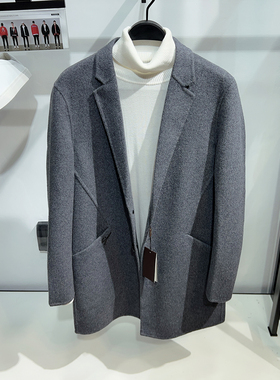 双色！柜3290【商场同款】轻奢高档男装双面羊毛呢大衣外套50-727
