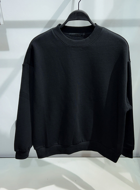 [男女同款]男装黑色圆领卫衣男士25年休闲宽松套头打底衫情侣上衣